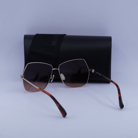 MaxMara MM0035-H 30F Geometric Sunglasses - Gold/Brown - Picture 6 of 11